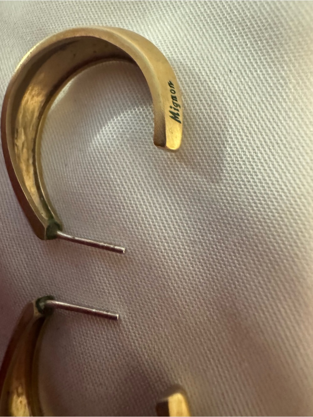 Mignon Faget ⚜️ Neutral Ground Hoops - Bronze Hoop Earrings - Picture 4 of 5